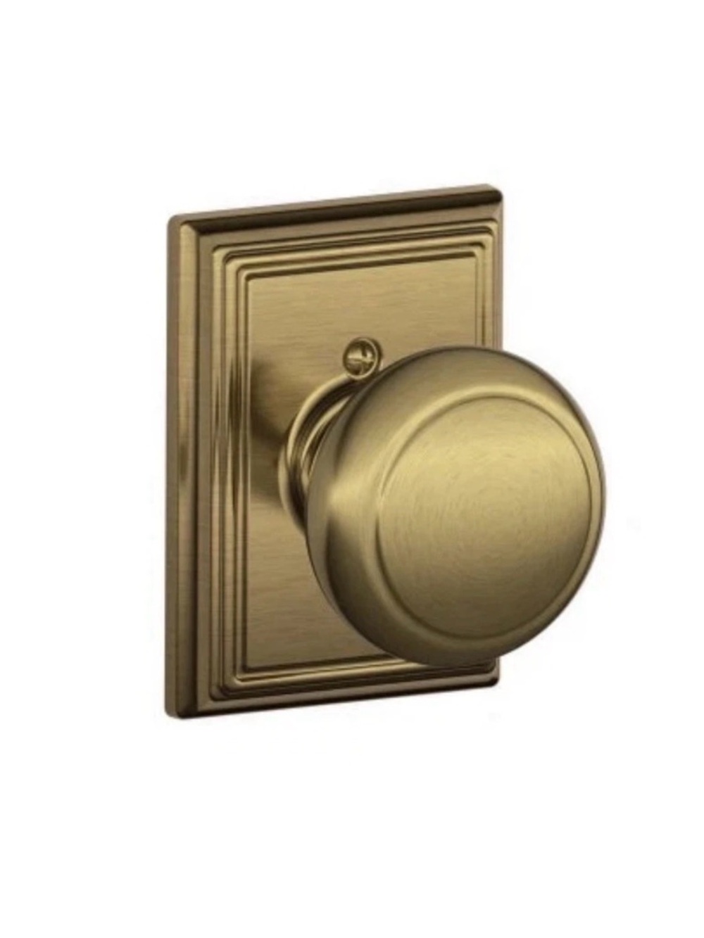 Schlage Andover F170AND609 Antique Brass Non-Turning One-Sided Dummy Door Knob
